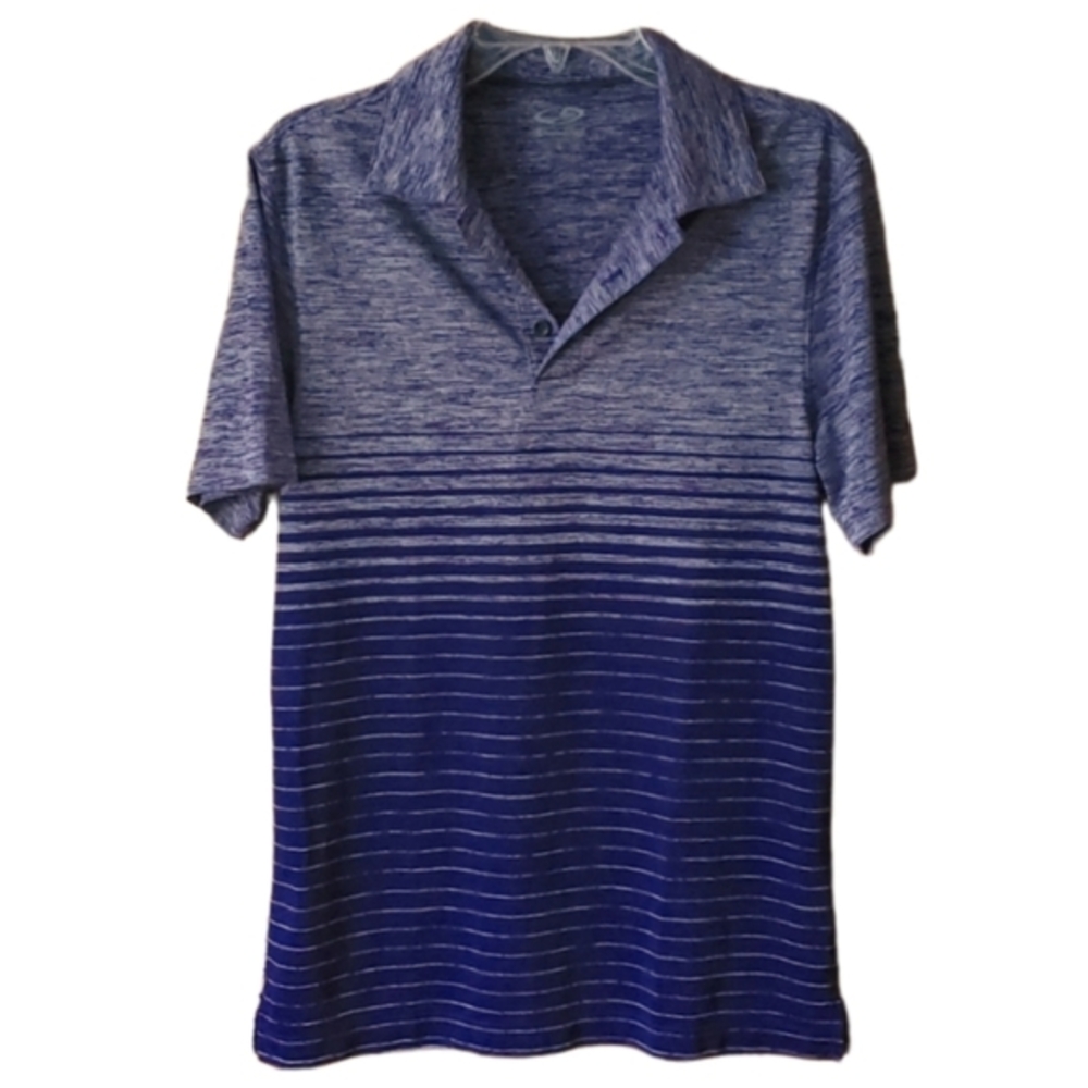Champion Mens Heathered Purple Short Sleeve Polo Shirt Size Small